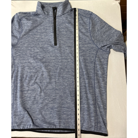 Smith & Eagle Men's XXL Quarter Zip Blue Marled Fleece Pull Over Athleisure Gym - Picture 6 of 7